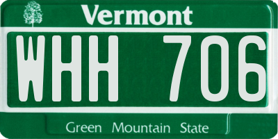 VT license plate WHH706