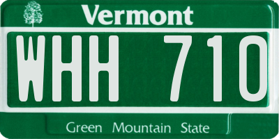 VT license plate WHH710