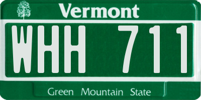 VT license plate WHH711