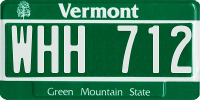 VT license plate WHH712