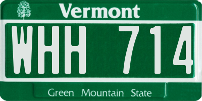 VT license plate WHH714