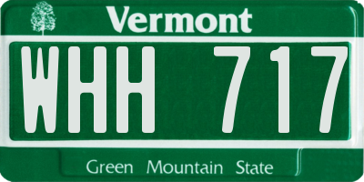 VT license plate WHH717