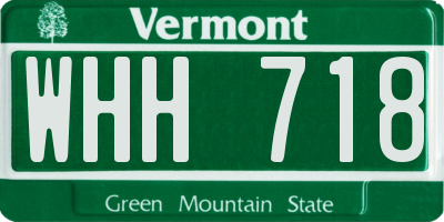 VT license plate WHH718