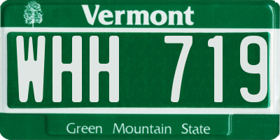 VT license plate WHH719
