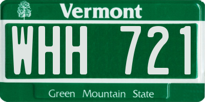 VT license plate WHH721