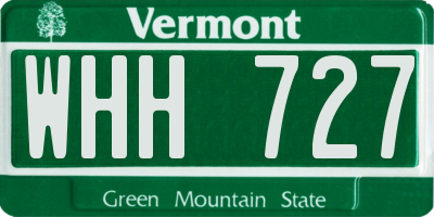 VT license plate WHH727