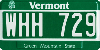 VT license plate WHH729