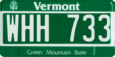 VT license plate WHH733