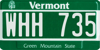 VT license plate WHH735