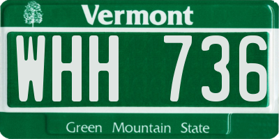 VT license plate WHH736