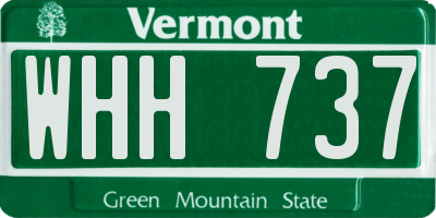 VT license plate WHH737