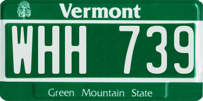 VT license plate WHH739