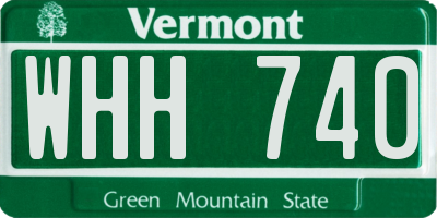 VT license plate WHH740