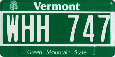 VT license plate WHH747