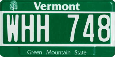 VT license plate WHH748