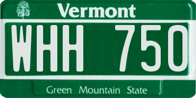 VT license plate WHH750