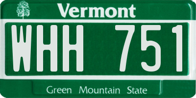 VT license plate WHH751