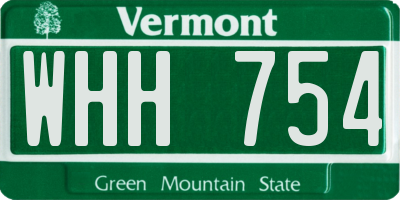 VT license plate WHH754
