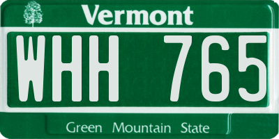 VT license plate WHH765