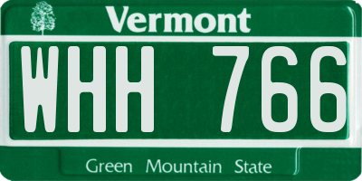 VT license plate WHH766