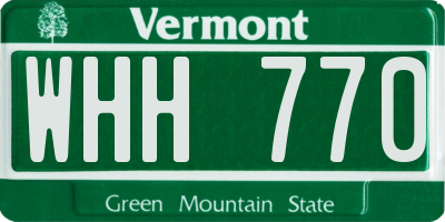 VT license plate WHH770