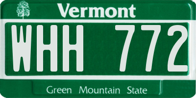 VT license plate WHH772