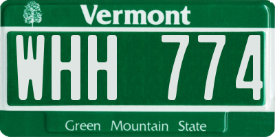 VT license plate WHH774