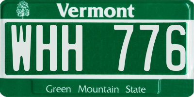 VT license plate WHH776