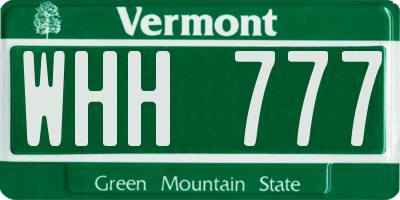 VT license plate WHH777