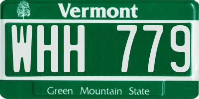 VT license plate WHH779