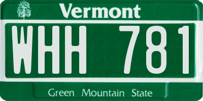 VT license plate WHH781