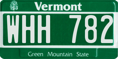 VT license plate WHH782
