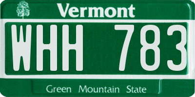 VT license plate WHH783