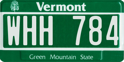 VT license plate WHH784