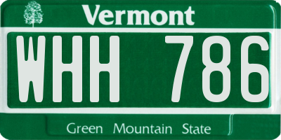 VT license plate WHH786