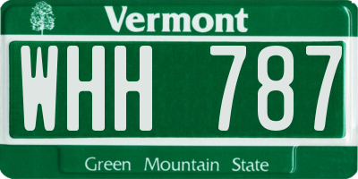 VT license plate WHH787