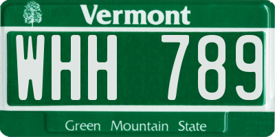 VT license plate WHH789