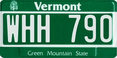 VT license plate WHH790