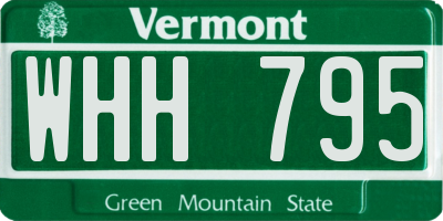 VT license plate WHH795