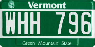 VT license plate WHH796