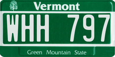 VT license plate WHH797