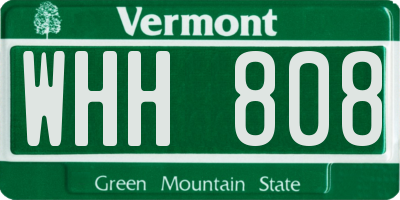 VT license plate WHH808