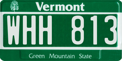 VT license plate WHH813
