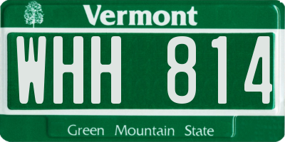 VT license plate WHH814