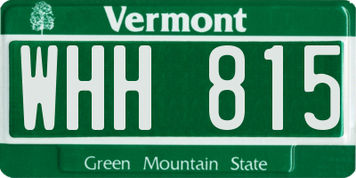 VT license plate WHH815