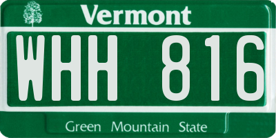 VT license plate WHH816