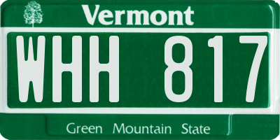 VT license plate WHH817