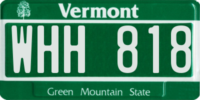 VT license plate WHH818