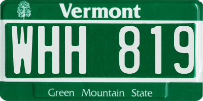 VT license plate WHH819