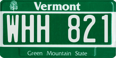 VT license plate WHH821